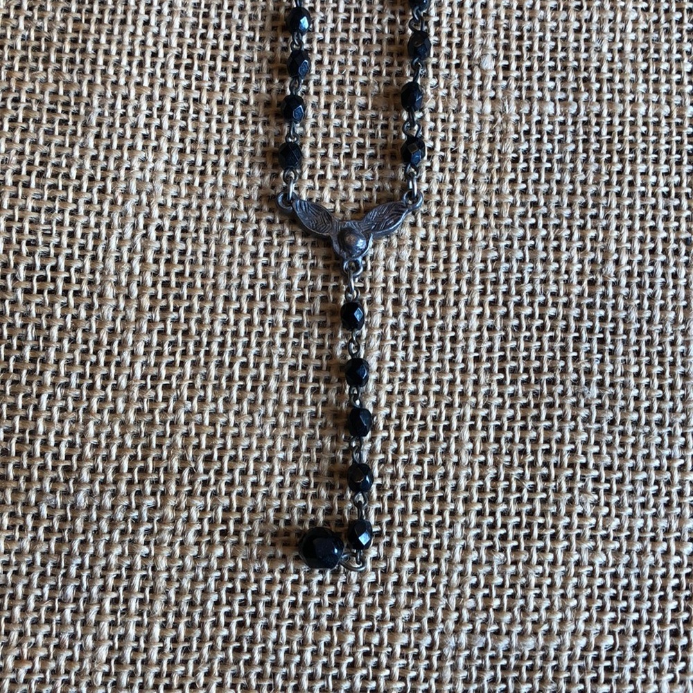 Black bead necklace